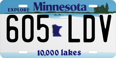 MN license plate 605LDV