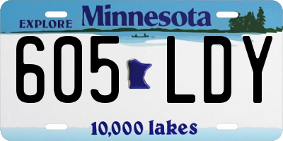 MN license plate 605LDY