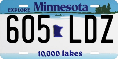 MN license plate 605LDZ