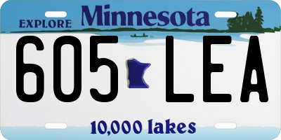 MN license plate 605LEA