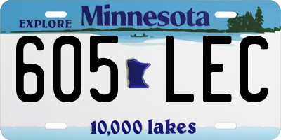 MN license plate 605LEC