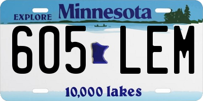 MN license plate 605LEM