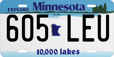 MN license plate 605LEU