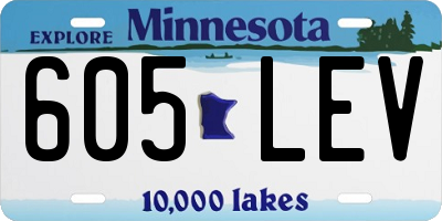 MN license plate 605LEV