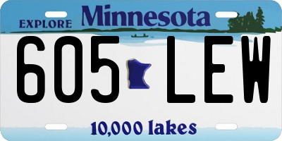 MN license plate 605LEW