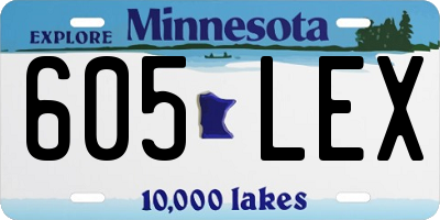MN license plate 605LEX