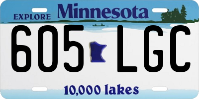 MN license plate 605LGC