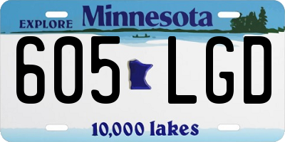MN license plate 605LGD