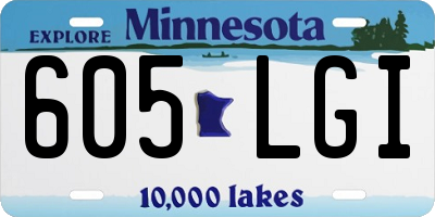 MN license plate 605LGI