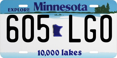 MN license plate 605LGO