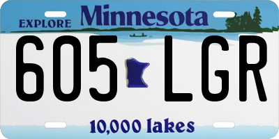 MN license plate 605LGR
