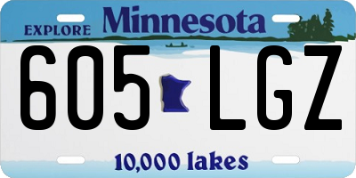 MN license plate 605LGZ
