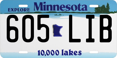 MN license plate 605LIB