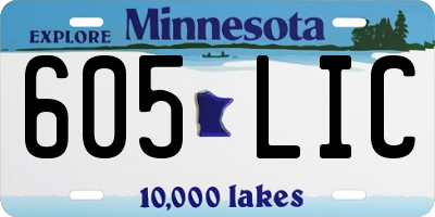 MN license plate 605LIC