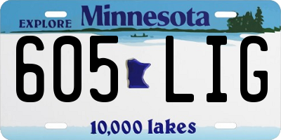 MN license plate 605LIG