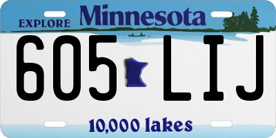 MN license plate 605LIJ