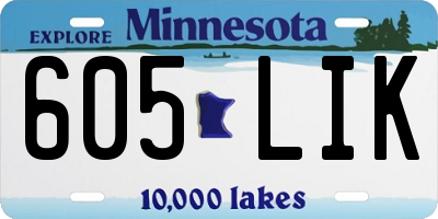 MN license plate 605LIK