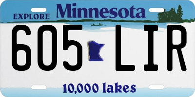 MN license plate 605LIR
