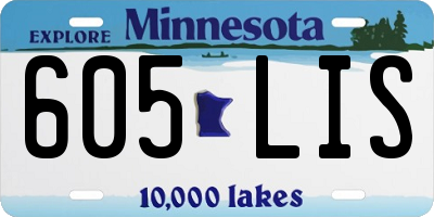 MN license plate 605LIS