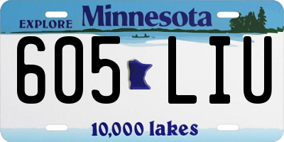 MN license plate 605LIU