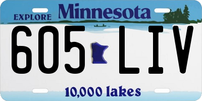 MN license plate 605LIV