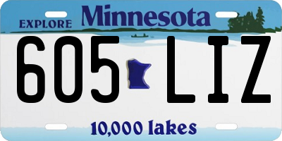 MN license plate 605LIZ