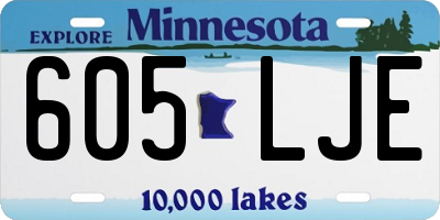 MN license plate 605LJE