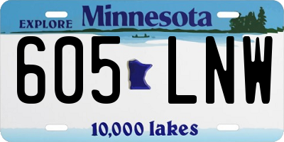 MN license plate 605LNW