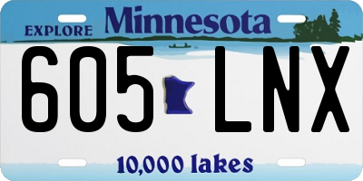 MN license plate 605LNX