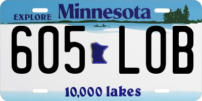 MN license plate 605LOB