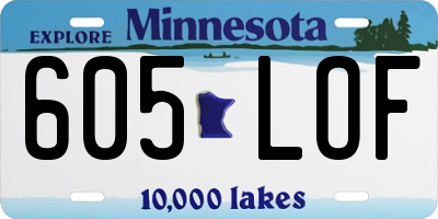 MN license plate 605LOF
