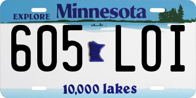 MN license plate 605LOI