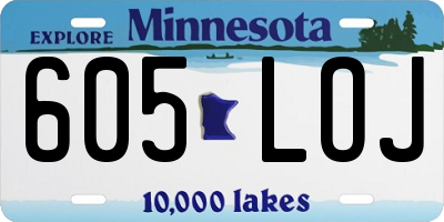 MN license plate 605LOJ