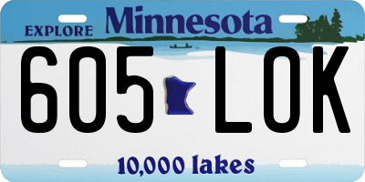 MN license plate 605LOK