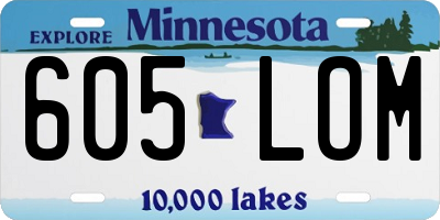 MN license plate 605LOM