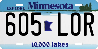 MN license plate 605LOR