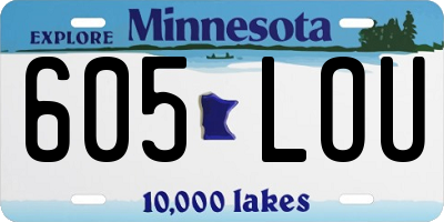 MN license plate 605LOU