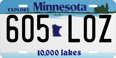 MN license plate 605LOZ