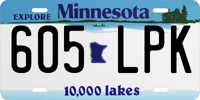 MN license plate 605LPK