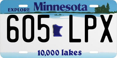 MN license plate 605LPX