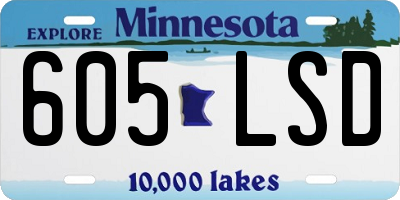 MN license plate 605LSD