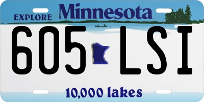 MN license plate 605LSI