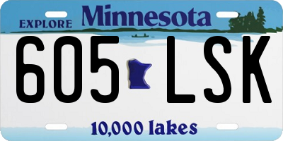 MN license plate 605LSK