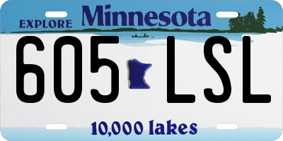 MN license plate 605LSL
