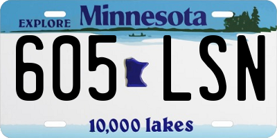 MN license plate 605LSN