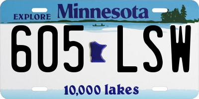 MN license plate 605LSW
