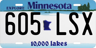MN license plate 605LSX