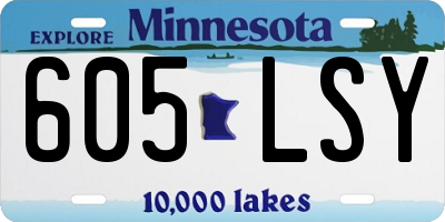 MN license plate 605LSY