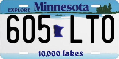 MN license plate 605LTO