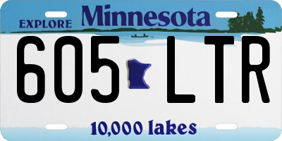 MN license plate 605LTR